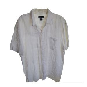 GB Collections Men's Shirt Size‎ XL 100% Linen Button Up Off White Color